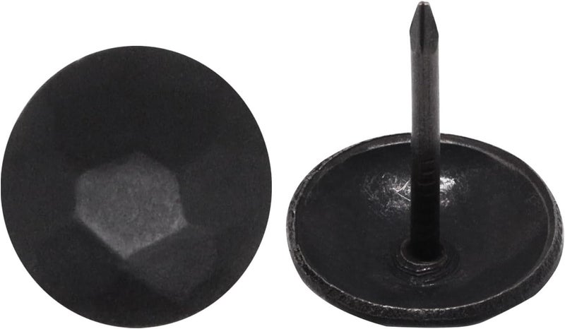 BUXIMN 50pcs Upholstery Tacks, Metal Upholstery Nails for Wood Unique Decorative Nails Thumb Tacks Upholstery Pins Vintage Furniture Tacks Upholstery Nails (15x20mm, Matte Black) - Image 3